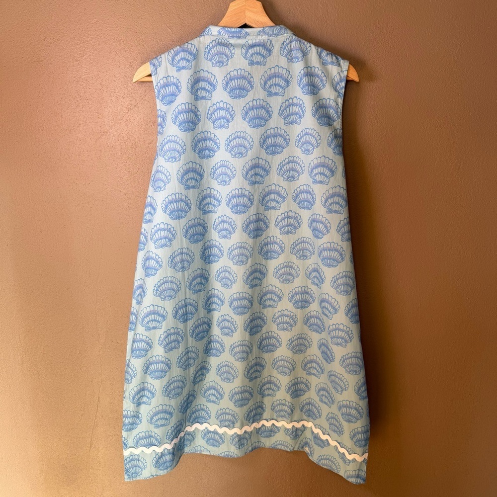 Sail to Sable Blue Shell Short Ric Rac Mini Dress Size XL Nautical Boho Travel - Picture 14 of 15